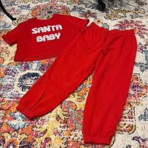 Colsie Holiday Santa Baby Red Lounge PJ Set
